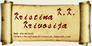 Kristina Krivošija vizit kartica